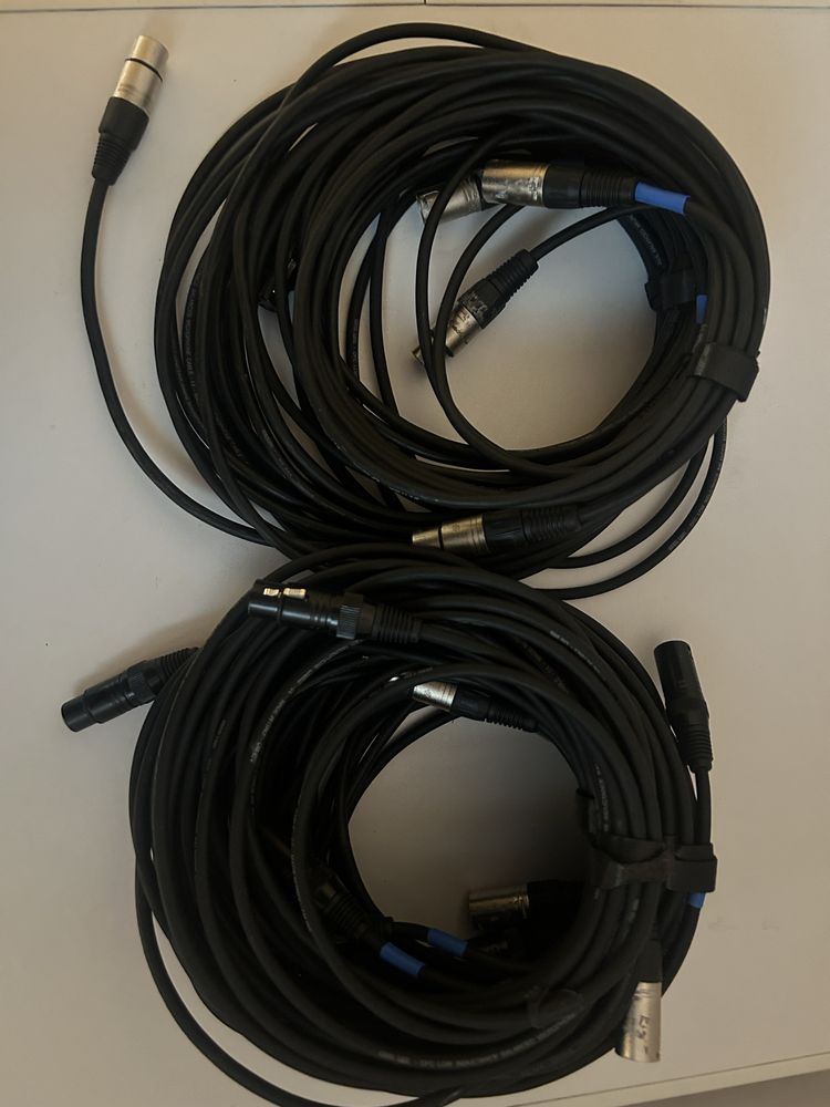 Komplet 10 kabli mikrofonowych 5m kabel mikrofonowy