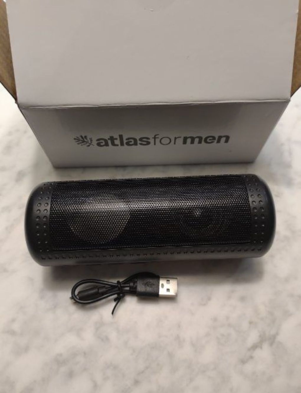 Atlas for men nowy czarny głośnik przenośny bluetooth z kablem