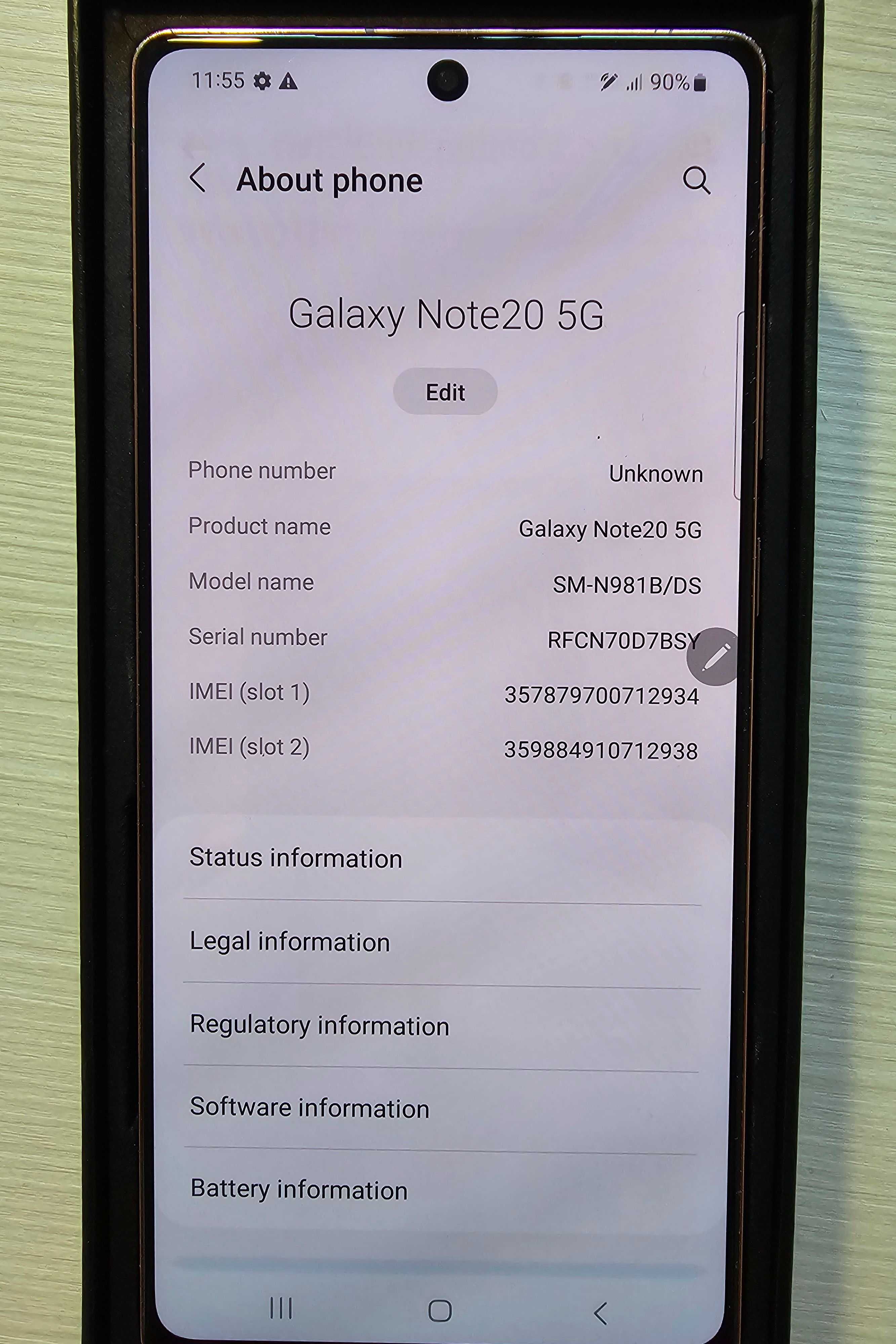 Смартфон Samsung Galaxy Note 20