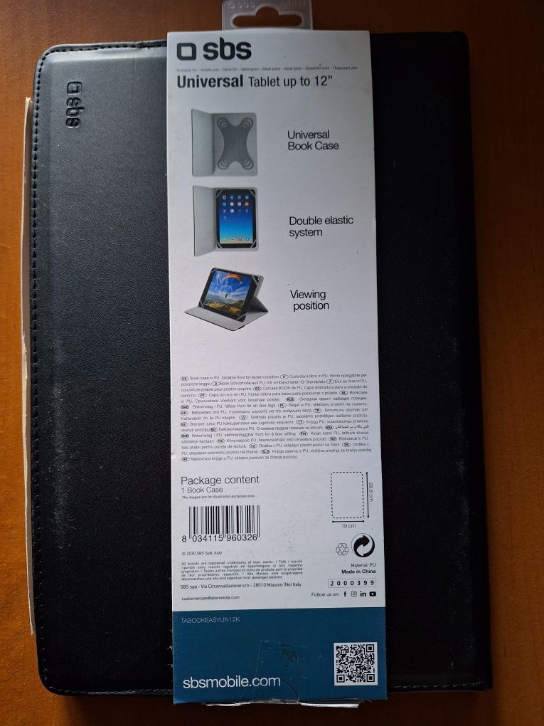 ETUI SBS SMART BOOK CASE Czarne Uniwersalne ETUI na Tablet 12"