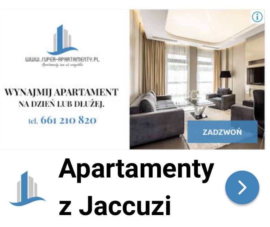 Apartament Jacuzzi Basen Sauna Wynajem na  doby noclegi Poznan centrum