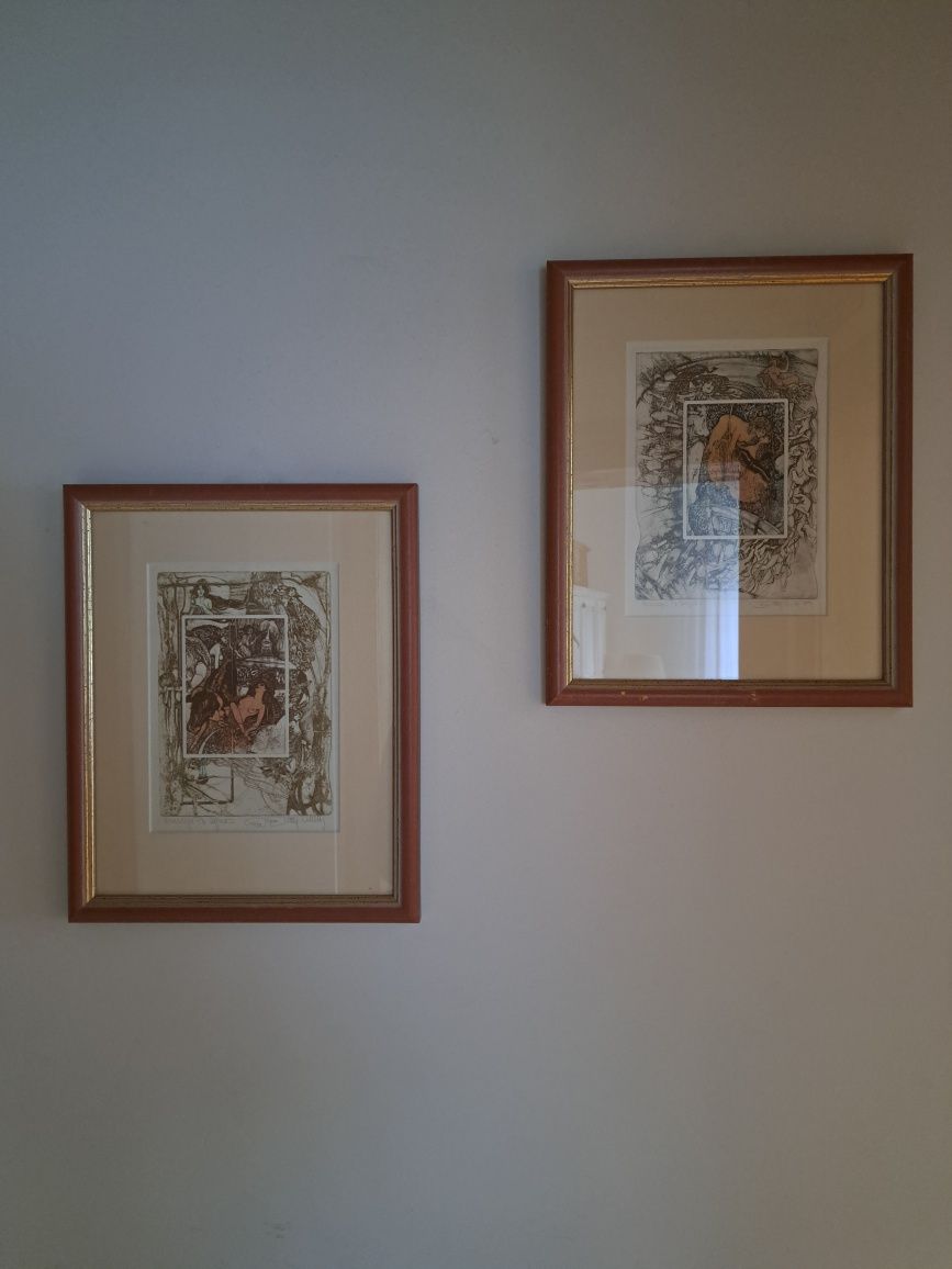Paweł Hlavaty dwa obrazy - grafiki - Erotyki
