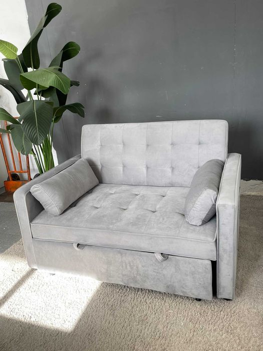 LIQUIDAÇAO SOFA CAMA CINZA VELUDO Envio rapido Transporte gratuito