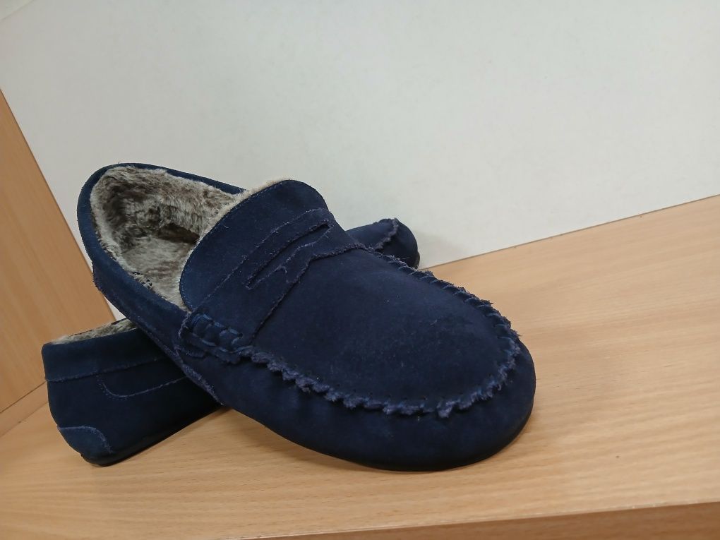 Кеди 43р/28см,шкіряні   утеплені мокасини M&S оригінал !