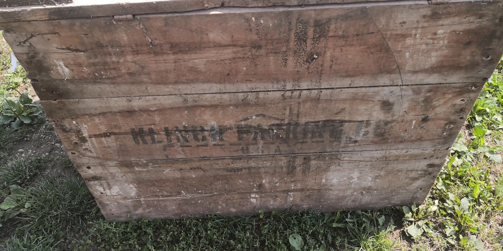 Stara skrzynia drewniana przedwojenna vintage zabytkowe antyk