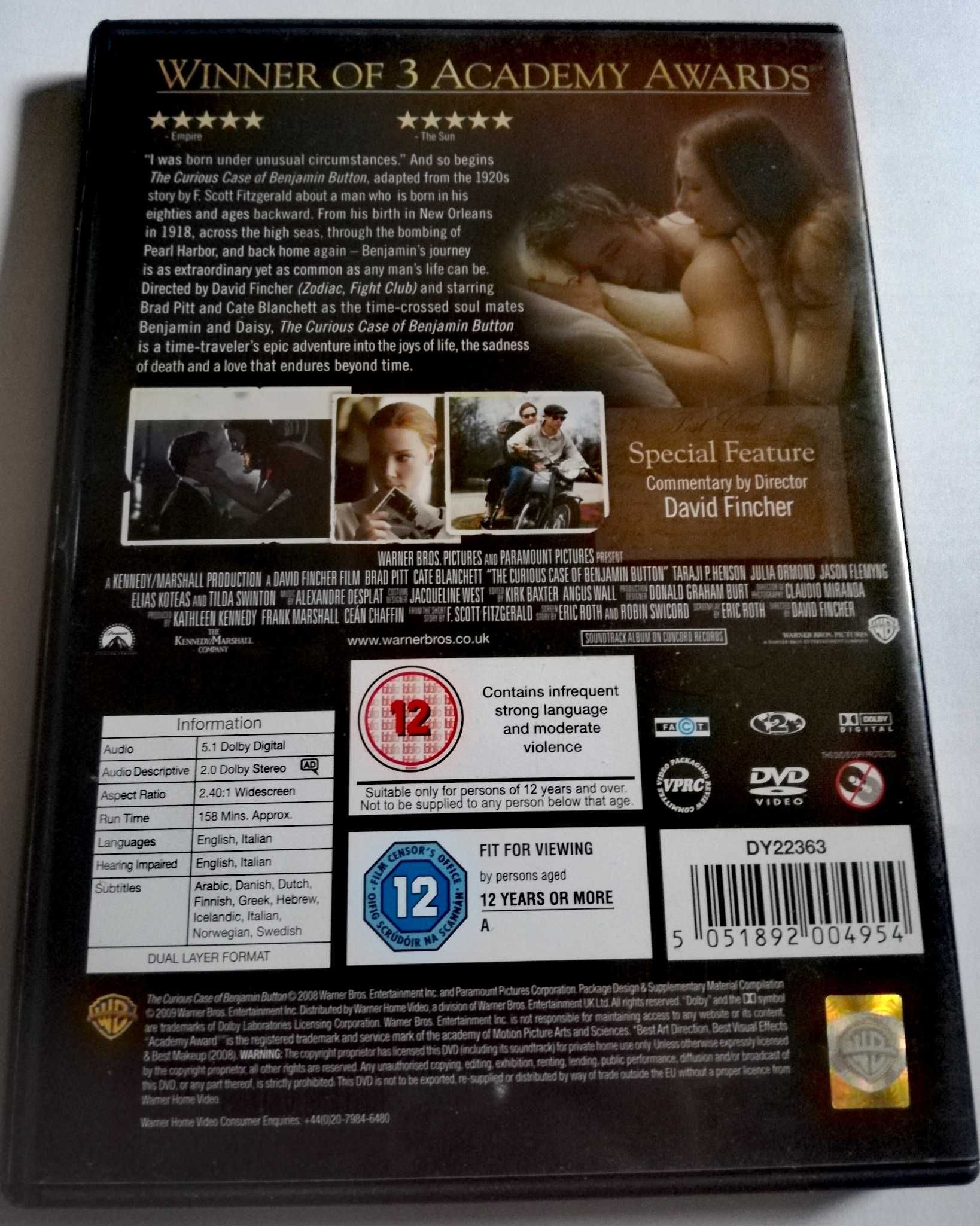 The curious case of Benjamin Button film dvd