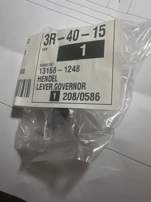 Hendel lever governor