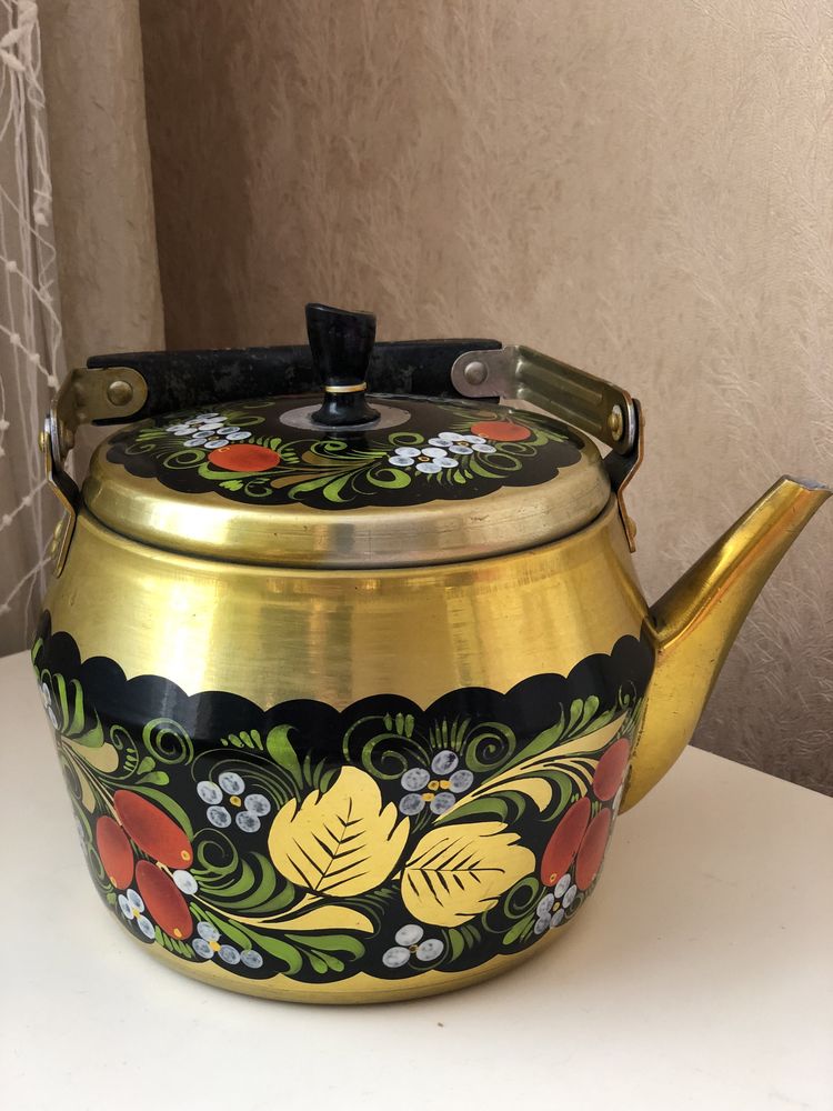 Чайник СССР роспись Хохлома