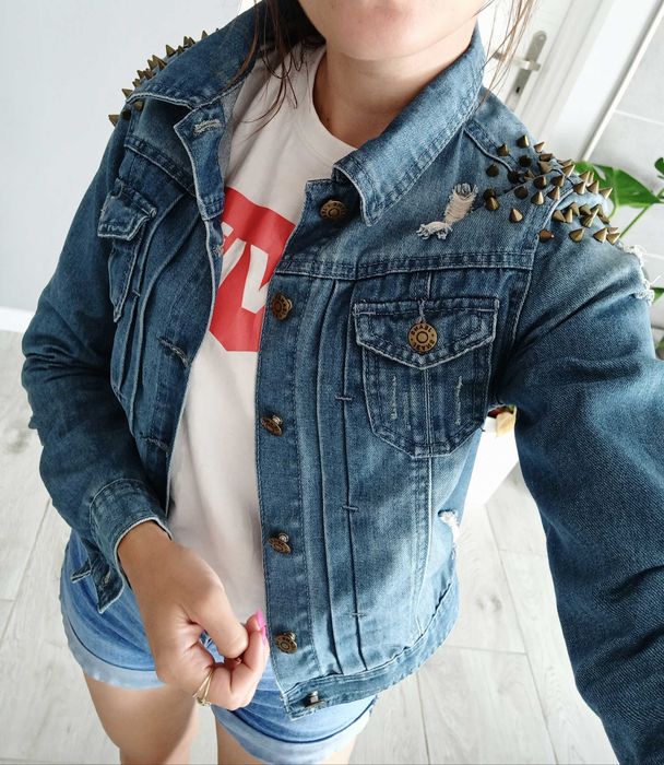 Katana jeans ćwieki przetarcia xs