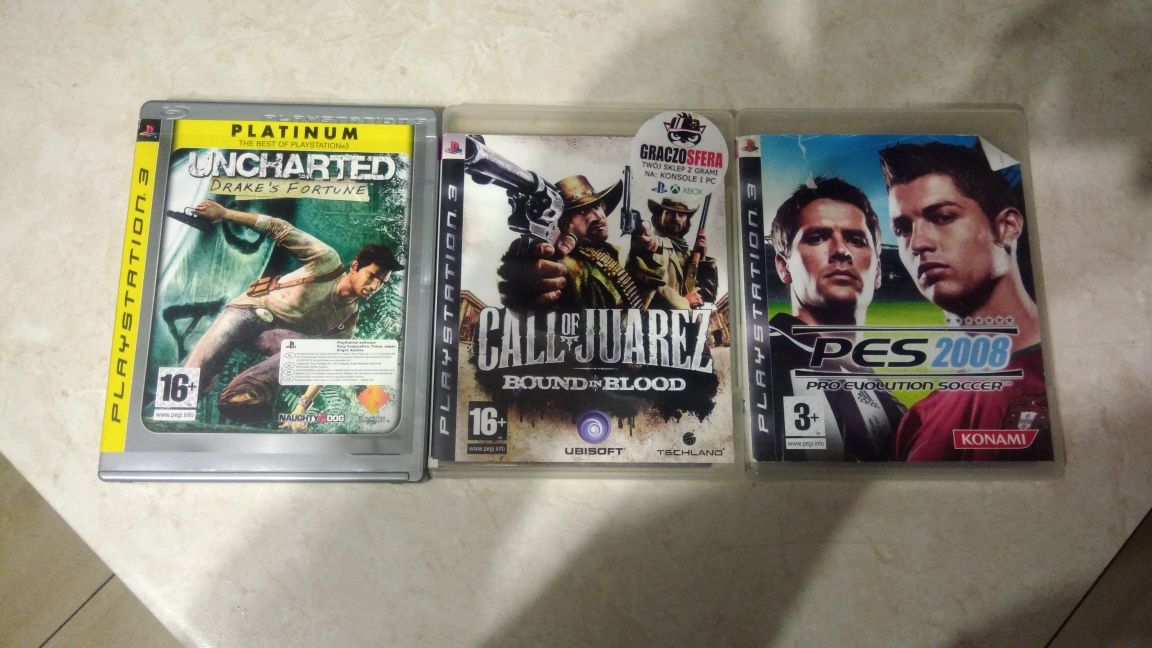 Uncharted 1, Call of juarez, PES 2008 ps3