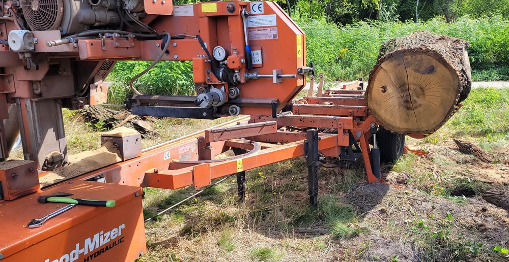 Trak tartak mobilny, przejezdny, objazdowy, silnik spalinowy