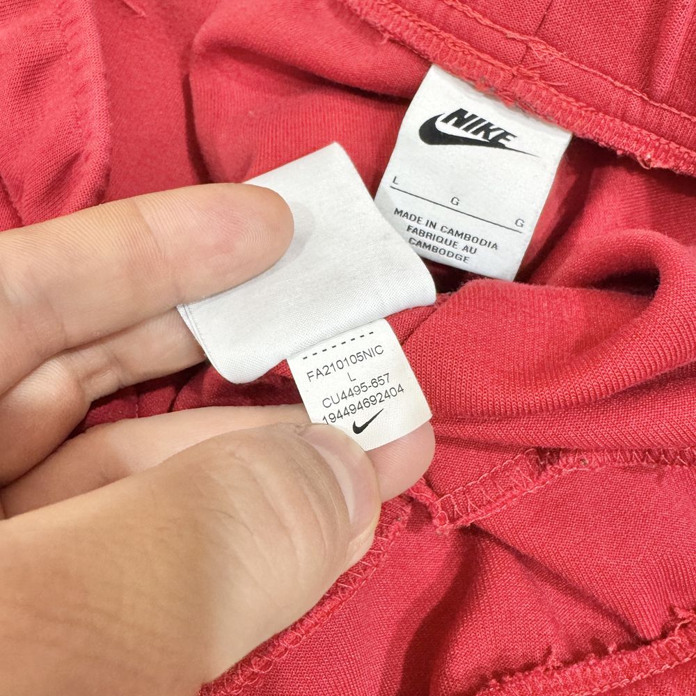 Nike Tech Fleece красные спортивные штаны L размер