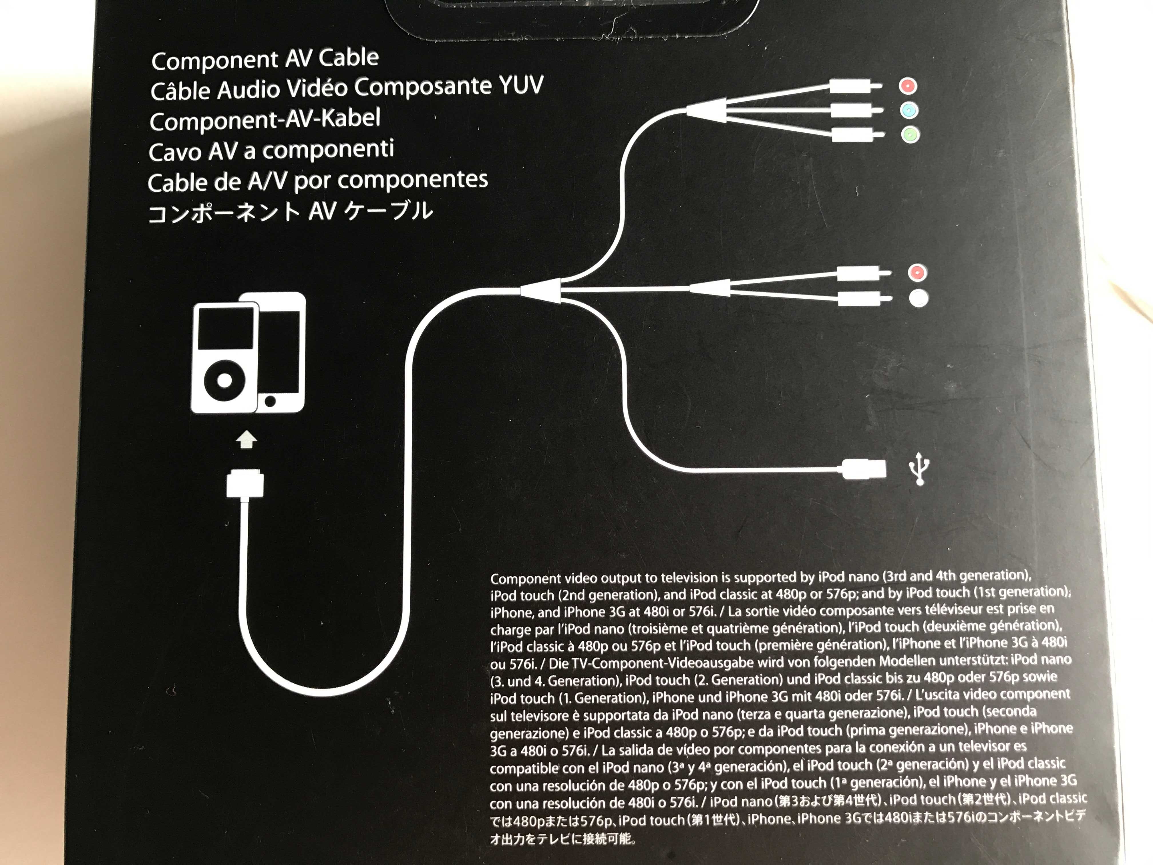 Apple Component AV Cable for iPod or iPhone