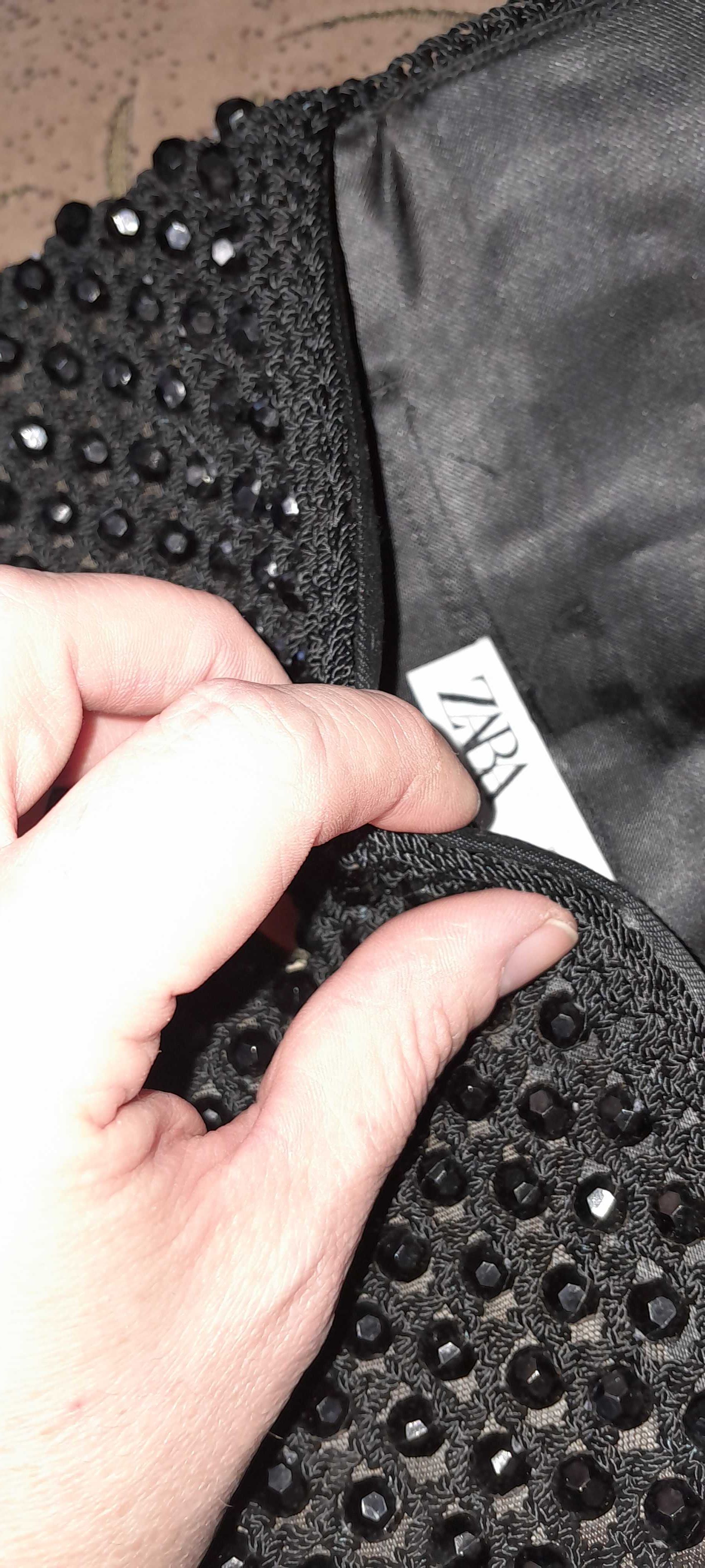 Клатч ZARA в'язаний з бусинками чорного кольору, новий, без дефектів,