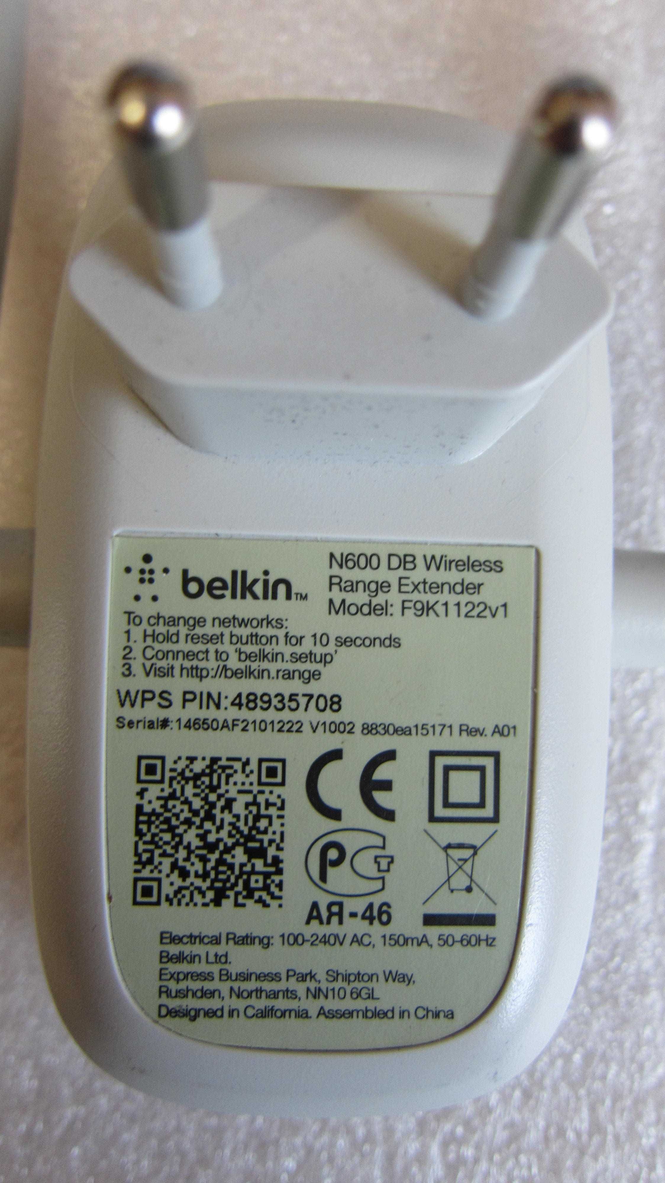 Belkin N600 DB Wzmacniacz Sygnału WIFI model f9k1122v1