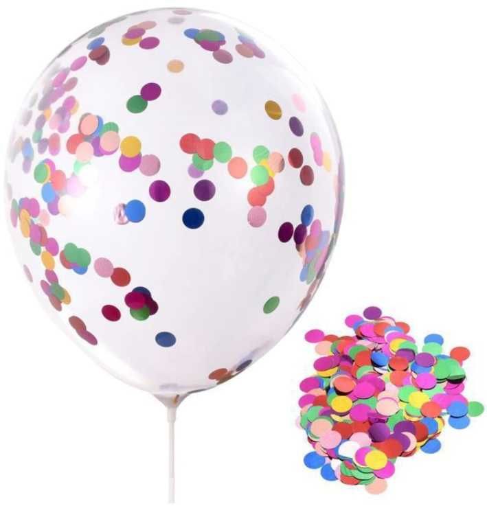 Balony przezroczyste z konfetti urodzinowe 5 szt