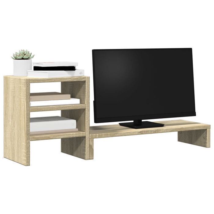 Vidaxl Podstawka Pod Monitor Z Organizerem, Dąb Sonoma