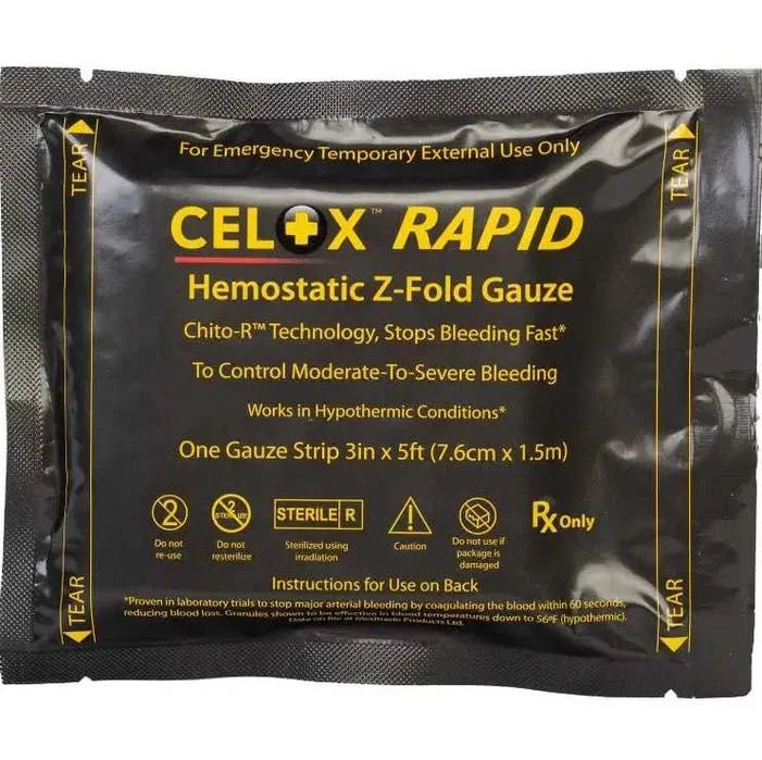 Бинт гемостатический Z-Fold Celox Rapid/гемостатик/аптечка/медицина