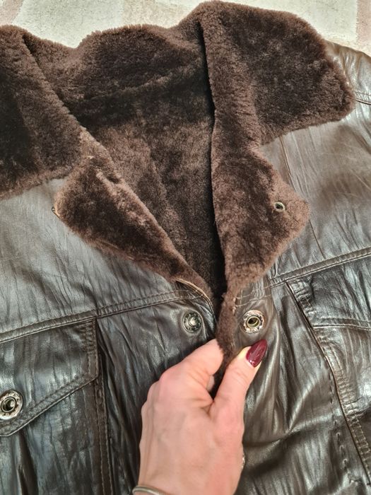 Стильна натуральна дублянка / куртка шкіряна / бомбер / піджак