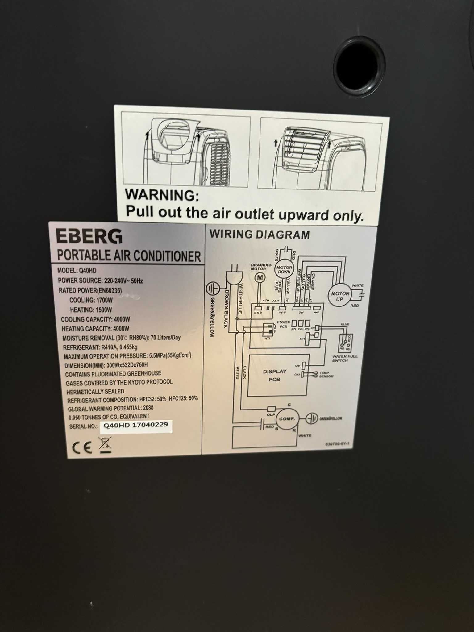 Klimatyzator przenośmy EBERG Q40HD