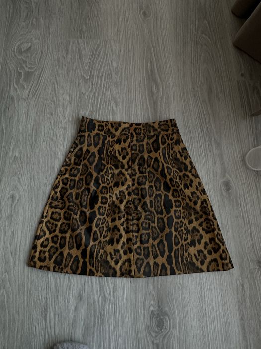 Спідниця з екошкіри деопард, шкіряна