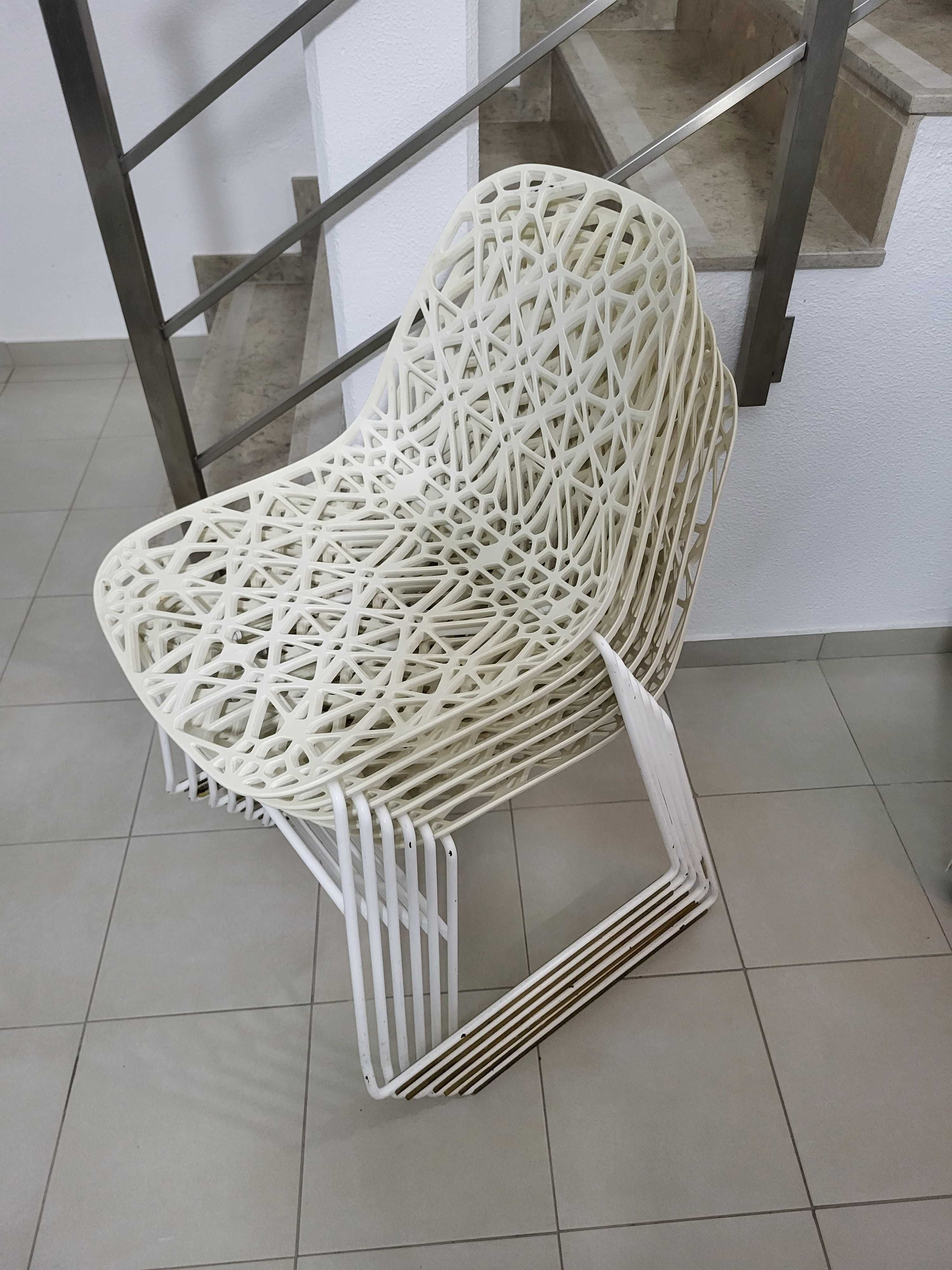 Conjunto de 6 Cadeiras Design – Estrutura Branca