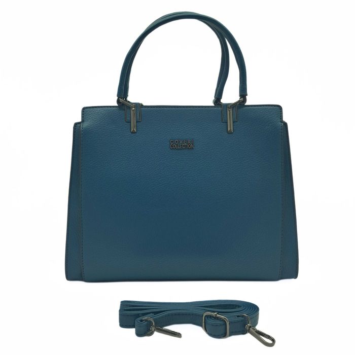 Turkusowa torebka damska kuferek Coveri Collection