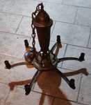 Lampa mosiężna vintage, sześcioramienna.