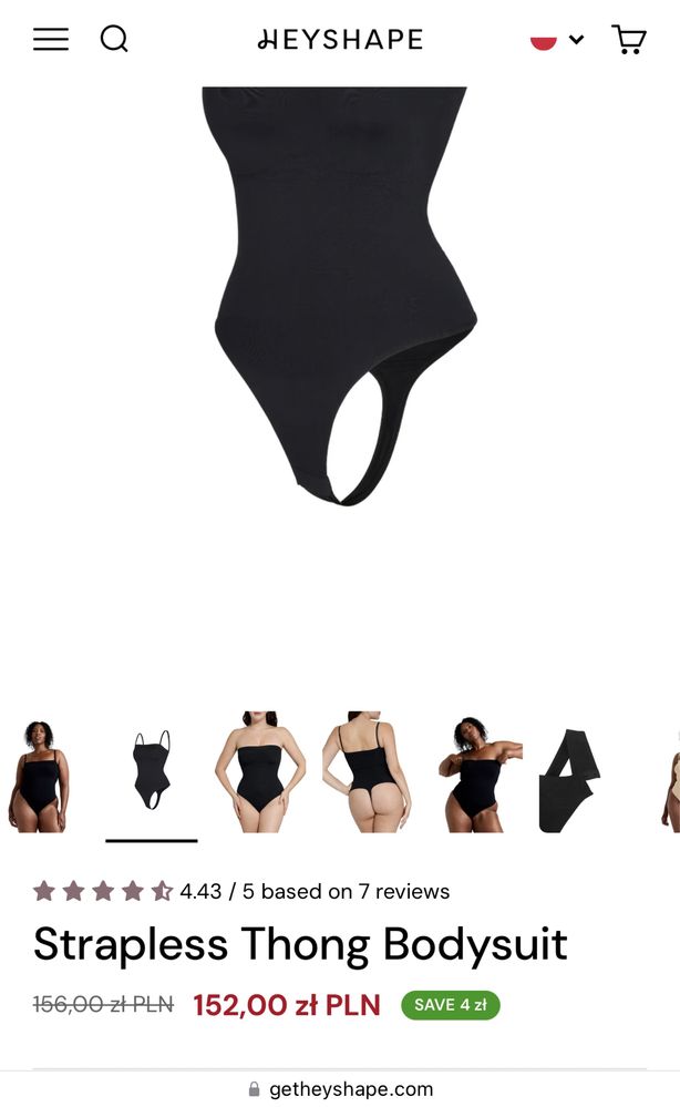 Nowe modelujące body Heyshape – rozmiar S – 2 kolory