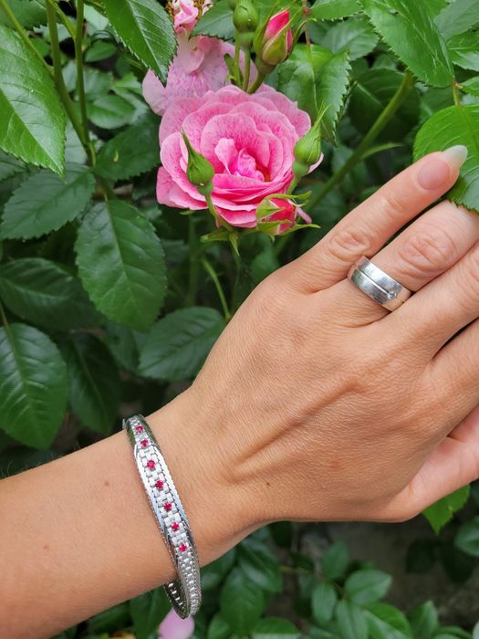 Комплект серебро ажурный