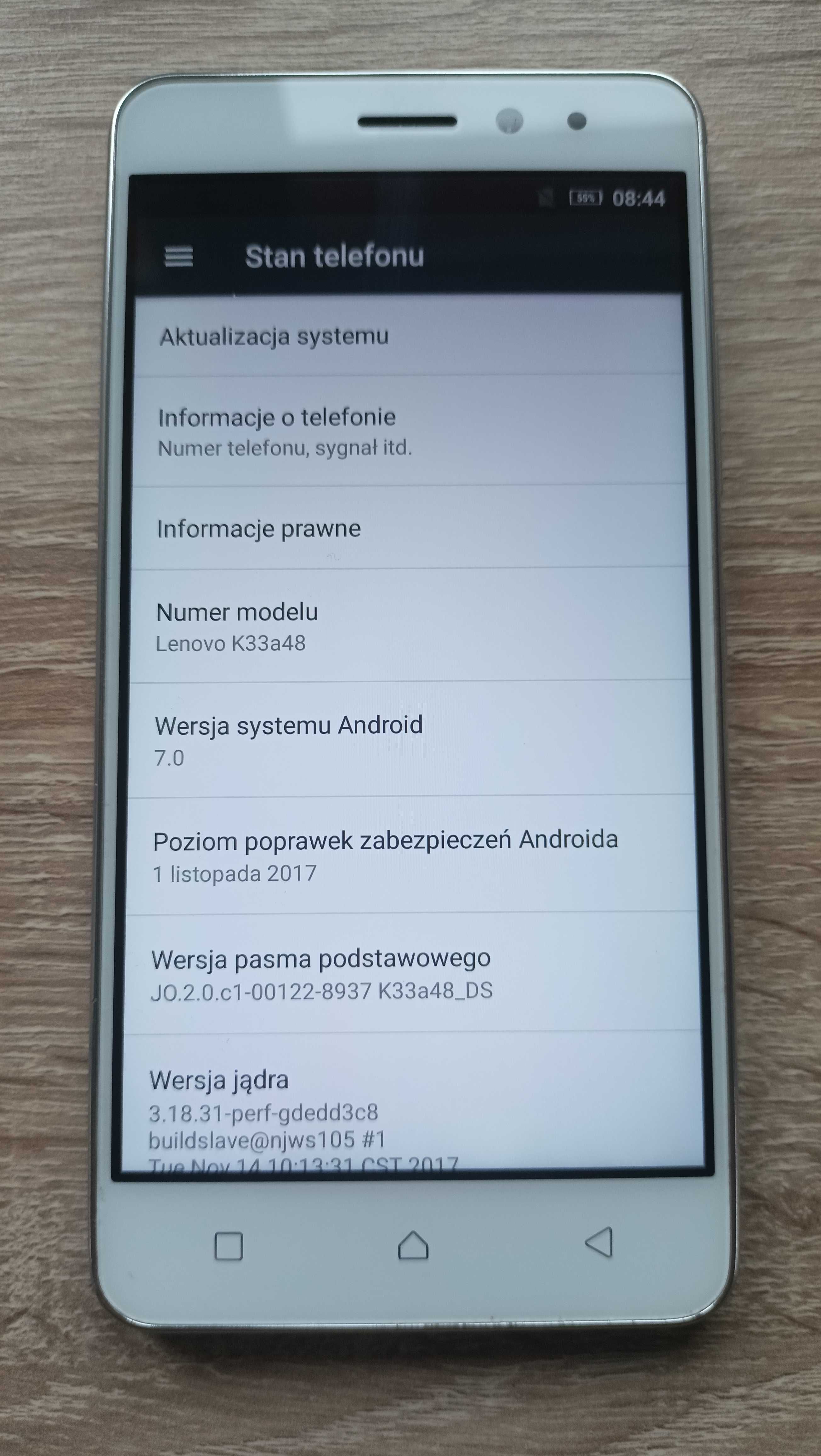 LENOVO K6  srebrny 2GB / 16GB pamięci wew.