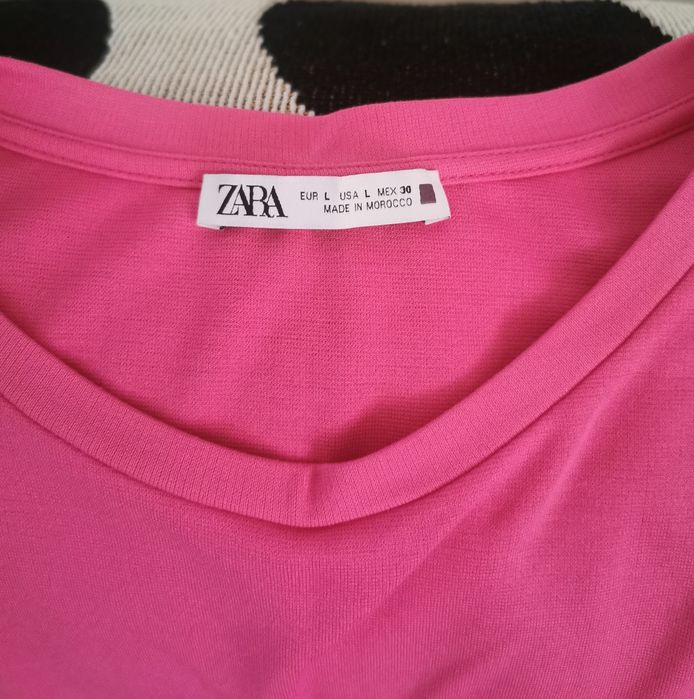 ZARA różowa rozkloszowana sukienka