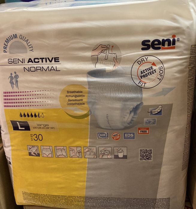 Seni active Normal L majtki chłonne pieluchomajtki pieluchy