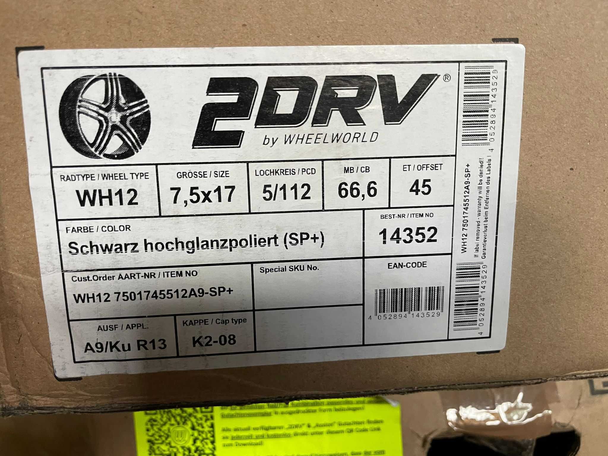 Felgi 2DRV WH12 5x112 17x7,5J ET45 Mercedes Audi Porsche BMW VW Skoda