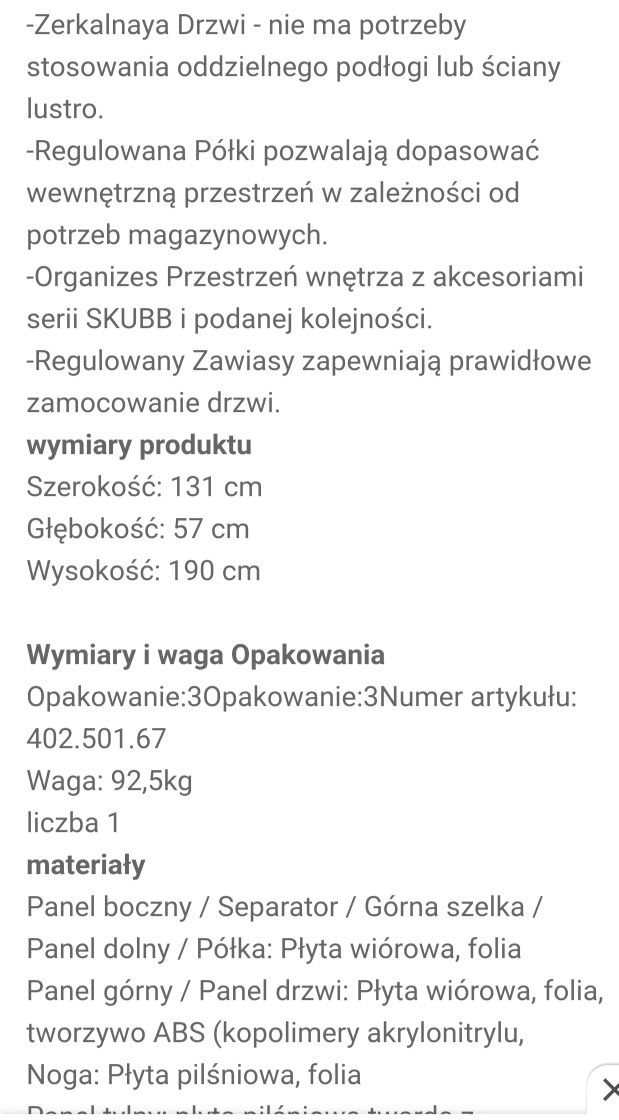 Szafa firmy IKEA