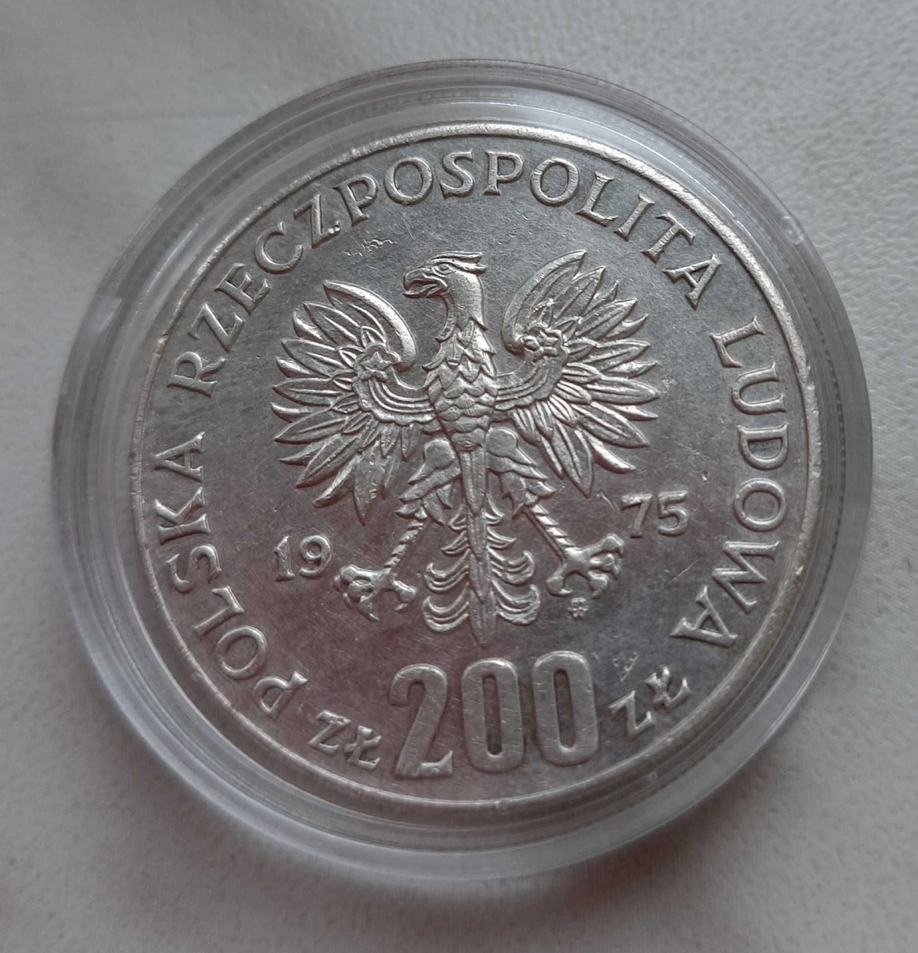 Srebrna moneta z 1976, 200 złotych, igrzyska XXI olimpiady