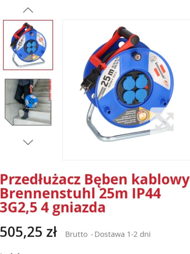 Przedłużacz bębnowy 25m