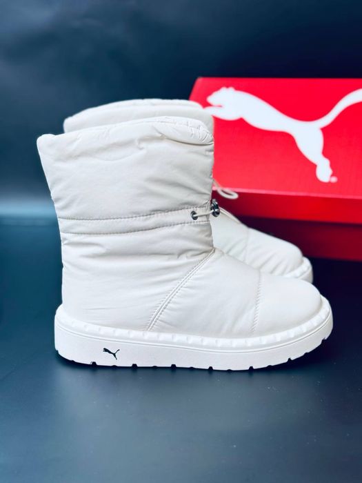 Белые стильные дутики Puma / высокие дутики пума / непромокающие