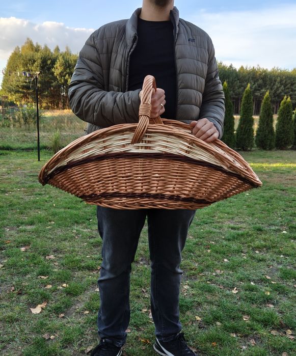 Kosz wiklinowy na drewno XL