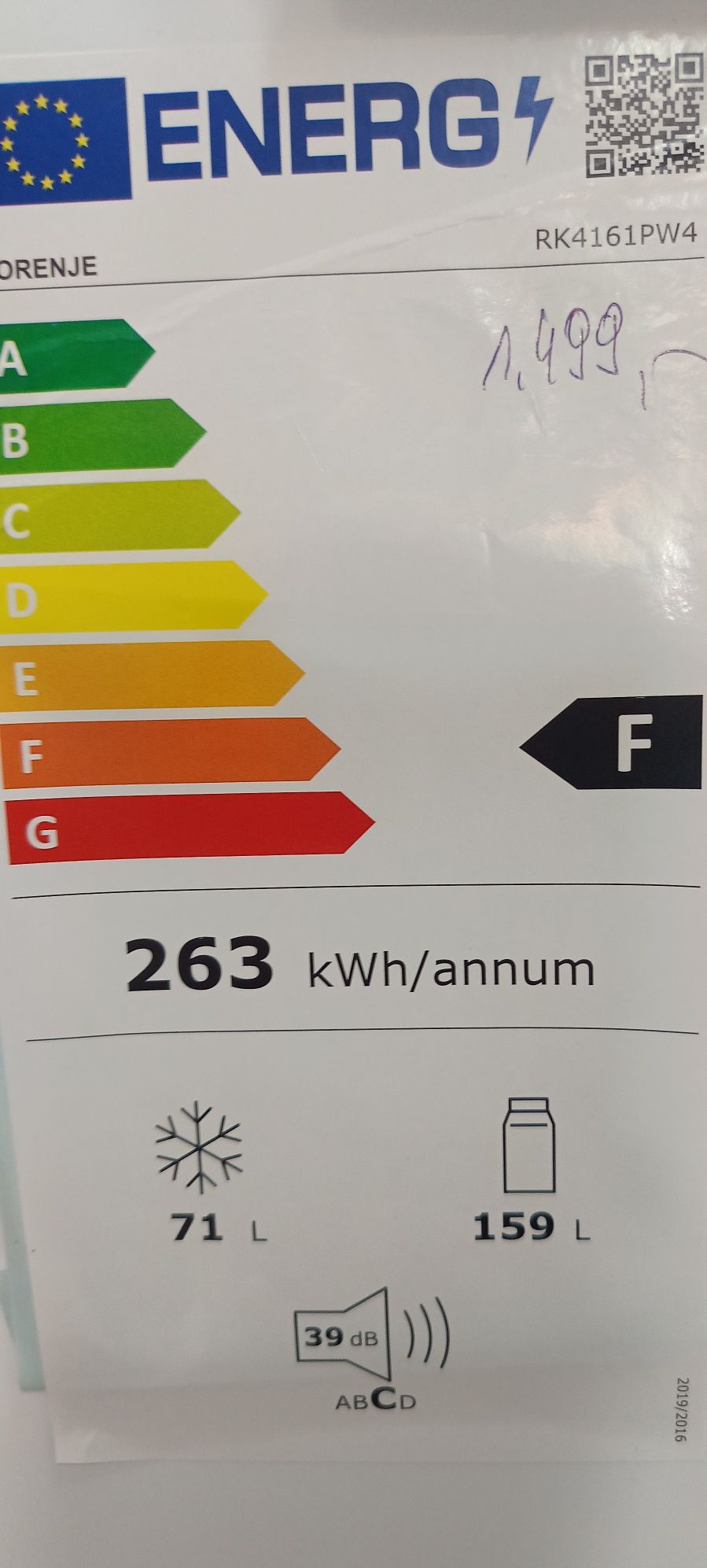 Lodówka dwudrzwiowa Gorenje RK4161PW4