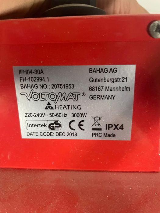 Nagrzewnica elektryczna dmuchawa Voltomat 3KW