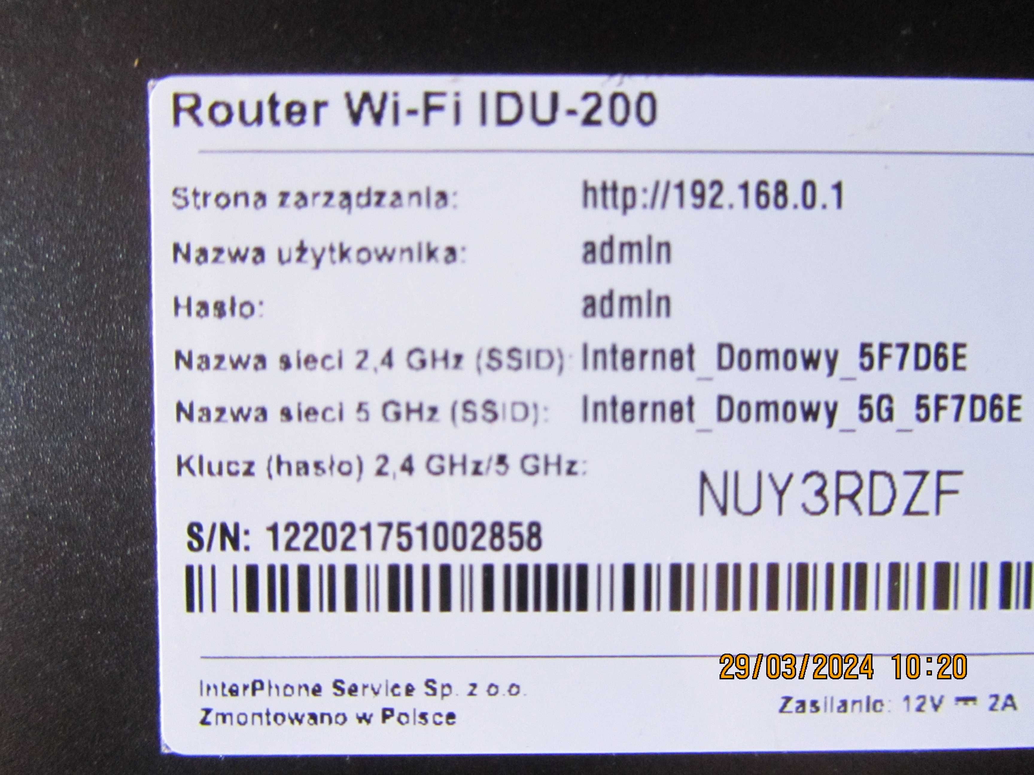 Modem zewnętrzny Plusa + Router ODU-200