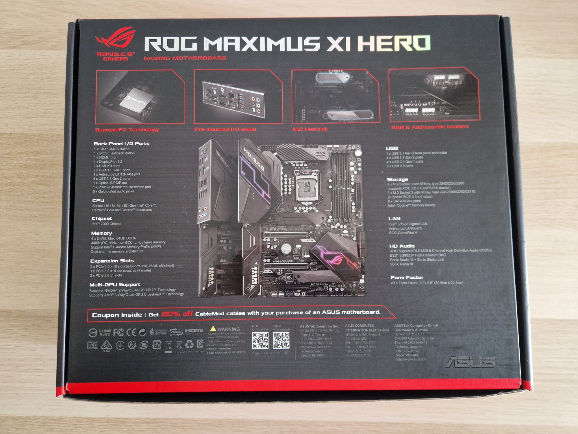 I9 9900k / Asus Rog Maximus XI Hero / Gskill Trident Z RGB