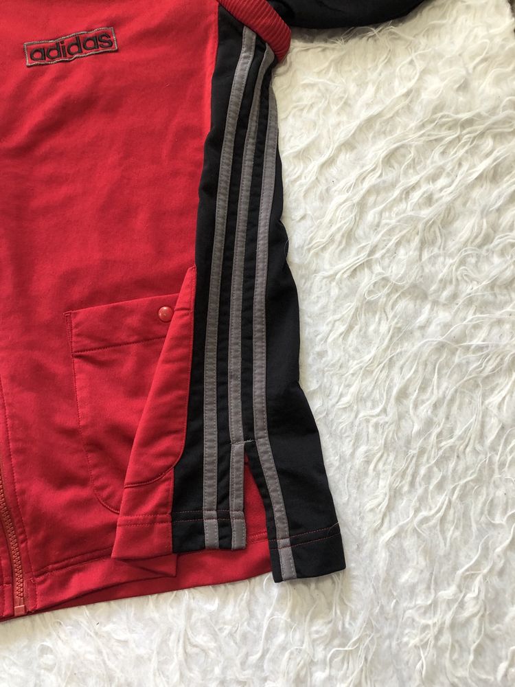 Bluza Adidas Vintage rozmiar M L czerwona szara rozpinana