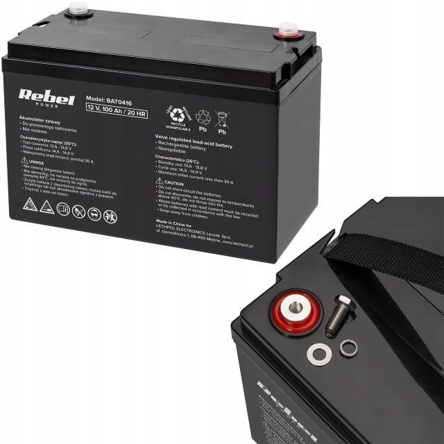 Гелевий акумулятор Rebel 100Ah 12V для ДБЖ