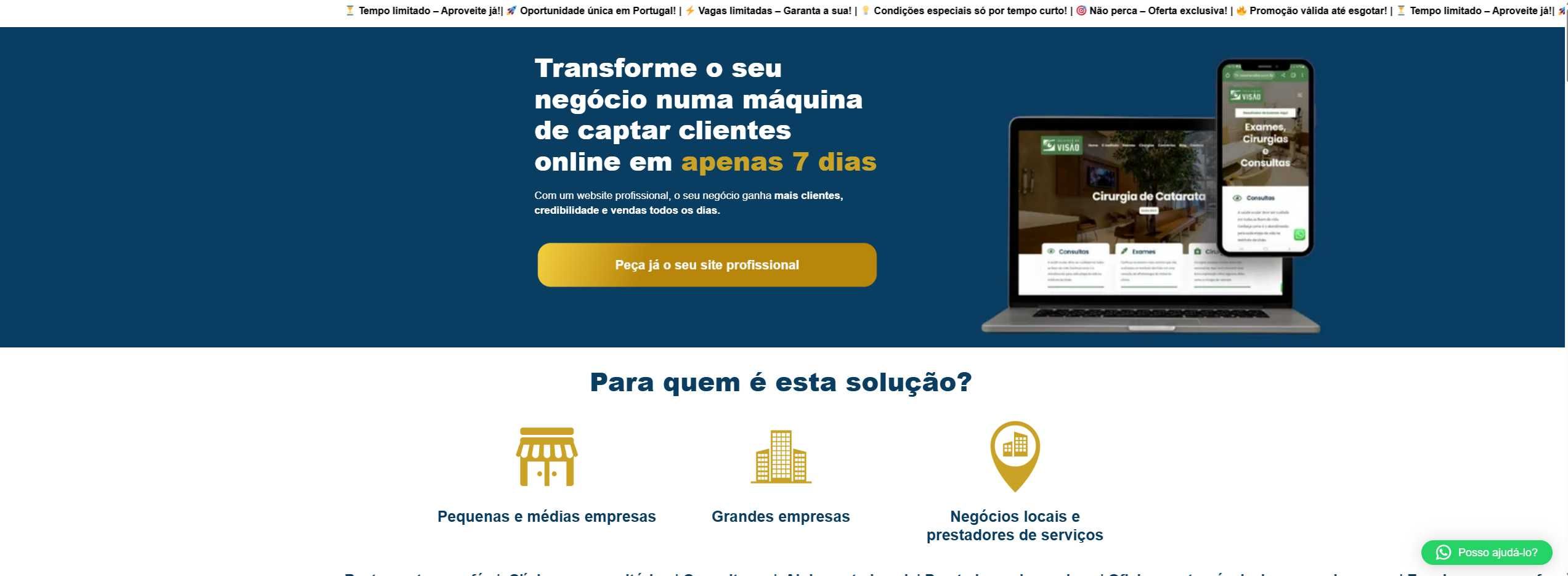 Criação de site/ websites profissionais + SEO + Bónus Exclusivos!