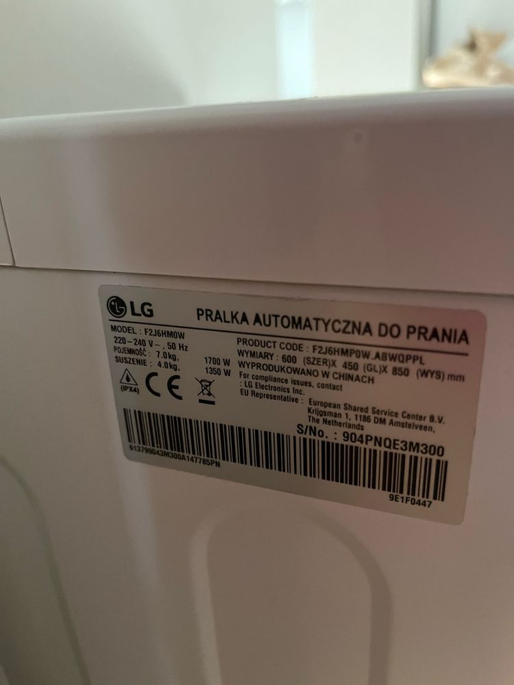 Pralko suszarka LG 7kg/4kg F2J6HM0W