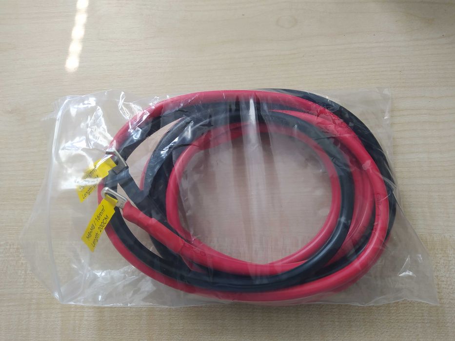 Два кабелі від акумулятора до  інвертора, ДБЖ (16х2000 мм) .