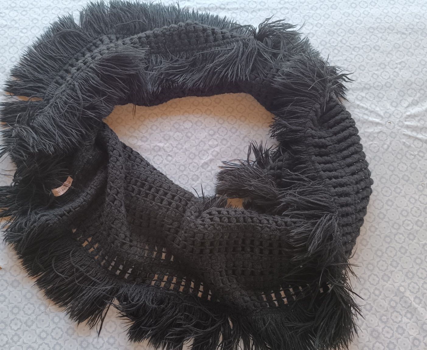 Cachecol quente  de lã preto pará meninas, mulheres