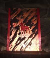 Современная авторская картина модерн красный доберман "Red Dobermann"
